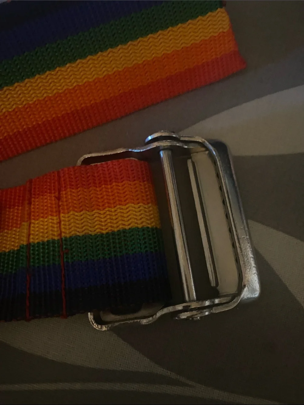 Rainbow Stripe Webbing Belt - Multicolor New no packaging